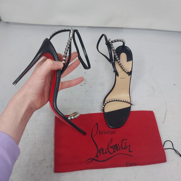 Christian Louboutin Shoes - Christian Louboutin So Me Black Stud Spike Heel Sandal